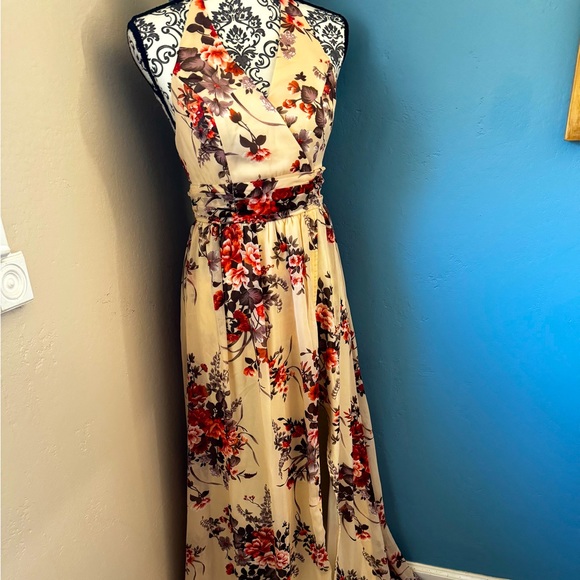 Floor length floral glam wedding guest dress 🌸 NWT - Picture 1 of 11